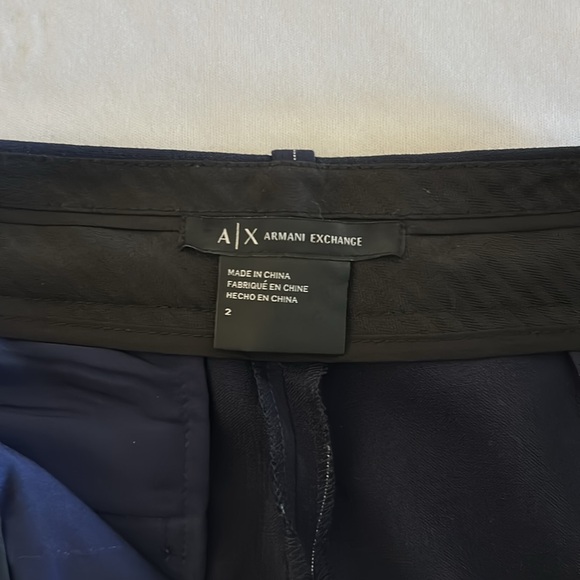 NWOT Women’s Armani Exchange Pinstripe Suit Pants in Navy Blue (Size 2) - Picture 8 of 10